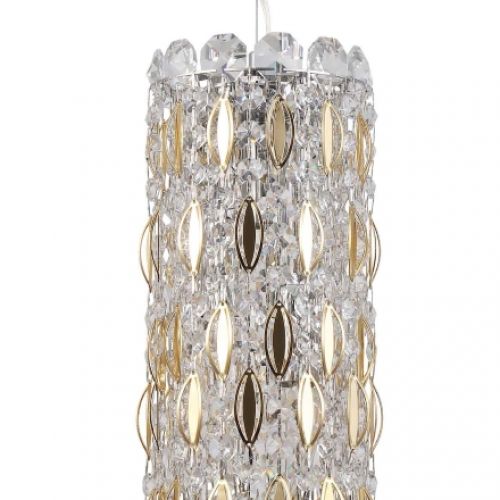 Светильник подвесной Crystal Lux LIRICA SP3 CHROME/GOLD-TRANSPARENT